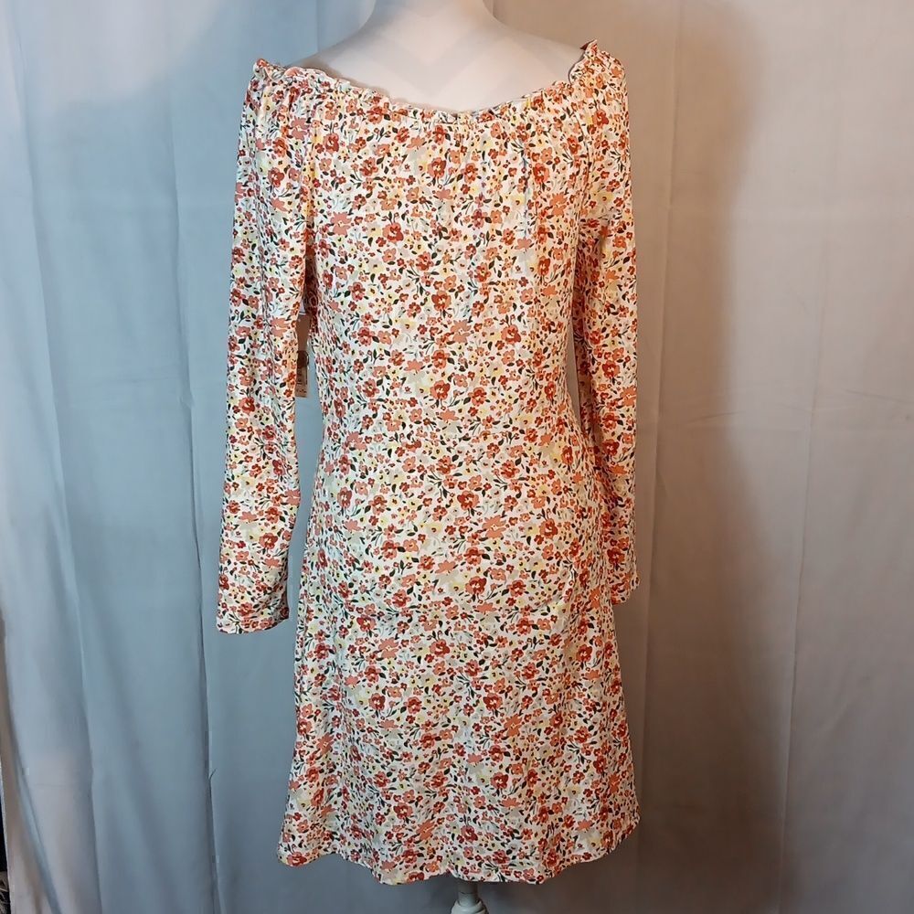 Fall Floral Long Sleeve Above The Knee Dress - Picture 3 of 7